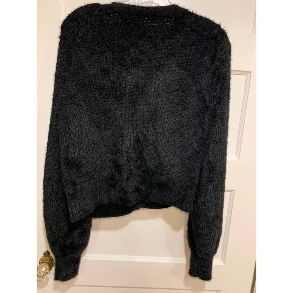 Old Navy Cropped Eyelash Cardigan Black sWomen's Size Medium - Picture 5 of 6